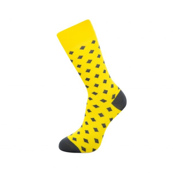 Gele sokken met patroon Femlie Cadeaushop