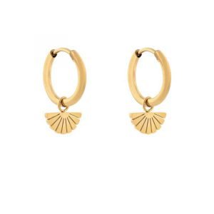 earrings minimalistic fan goud